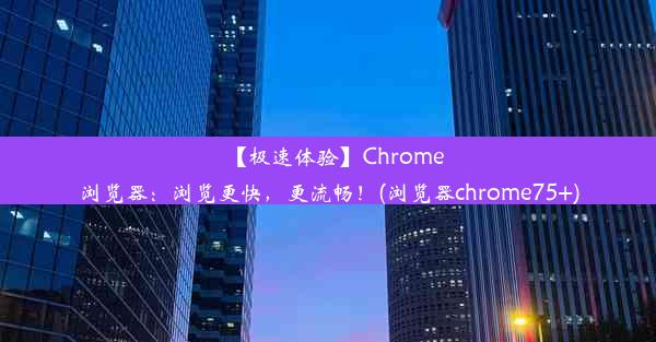 【极速体验】Chrome浏览器：浏览更快，更流畅！(浏览器chrome75+)